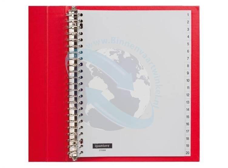 Genummerde tabbladen 1 t/m 20