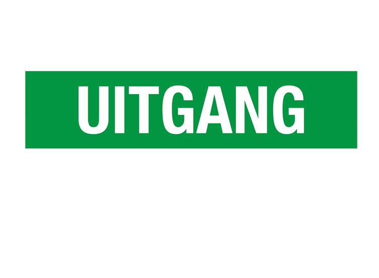 Uitgang sticker met tekst