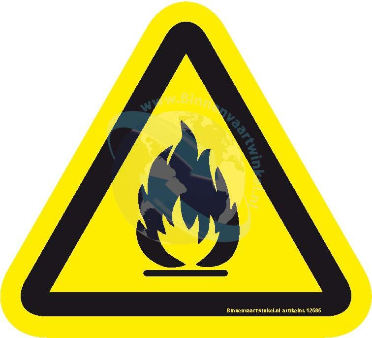 Brandgevaarlijke stoffen sticker