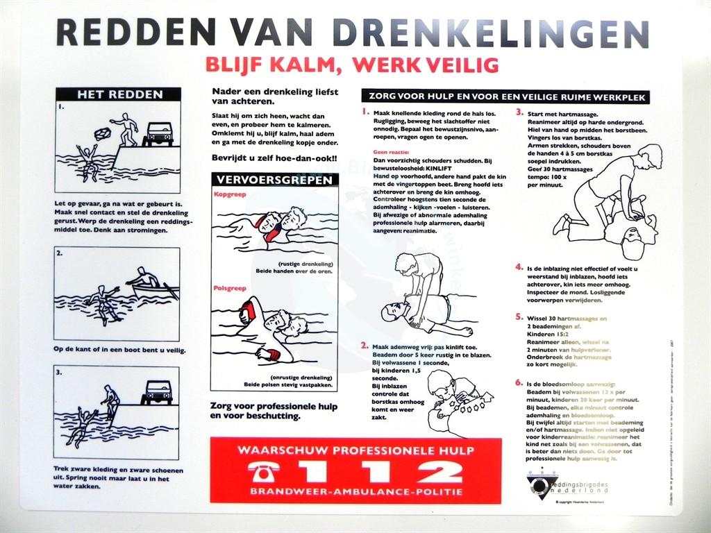 Redden van drenkelingen-bord