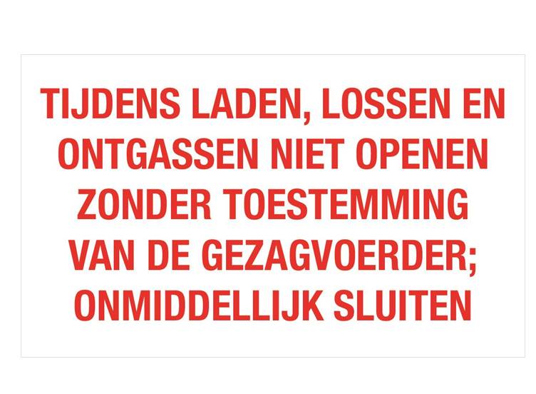 Tijdens laden en lossen sticker