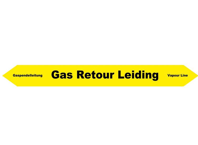 Gasretourleiding sticker
