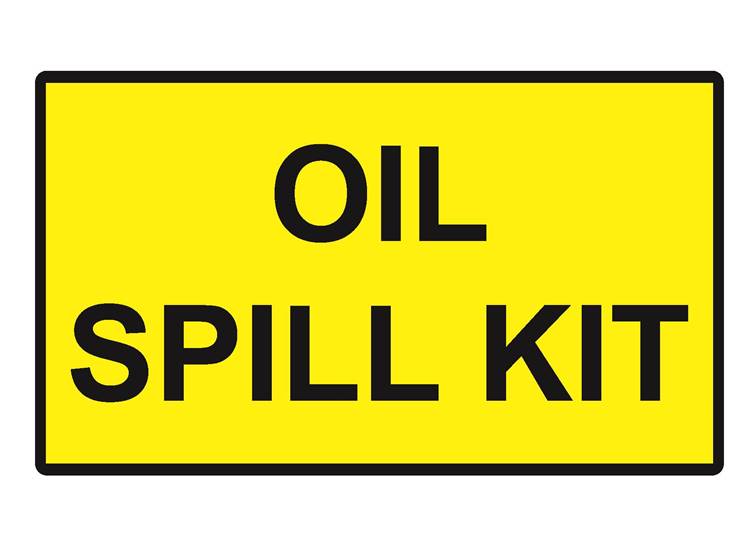 Oil spill kit sticker