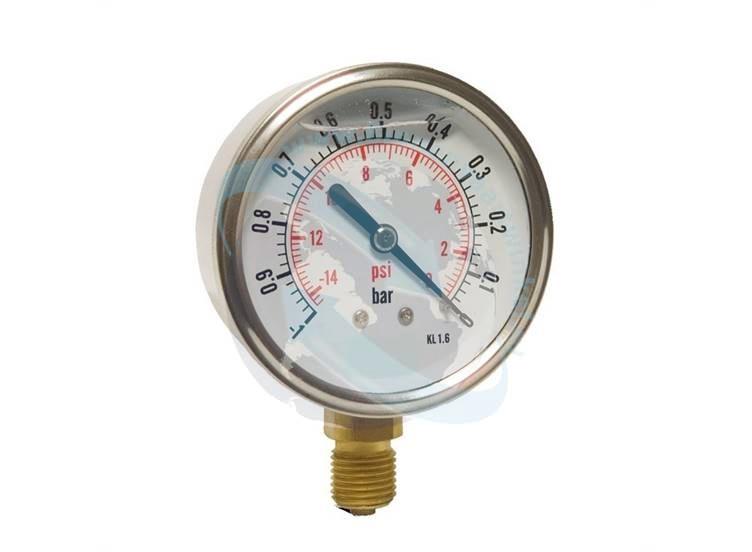 Messing Buisveermanometer ø63mm