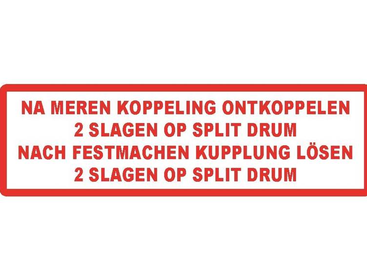 Na het meren koppeling ontkoppelen sticker