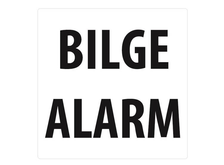 Bilge alarm 10 x 10 cm sticker