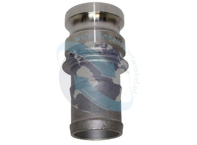 Camlock Koppeling Type E RVS met slangtule