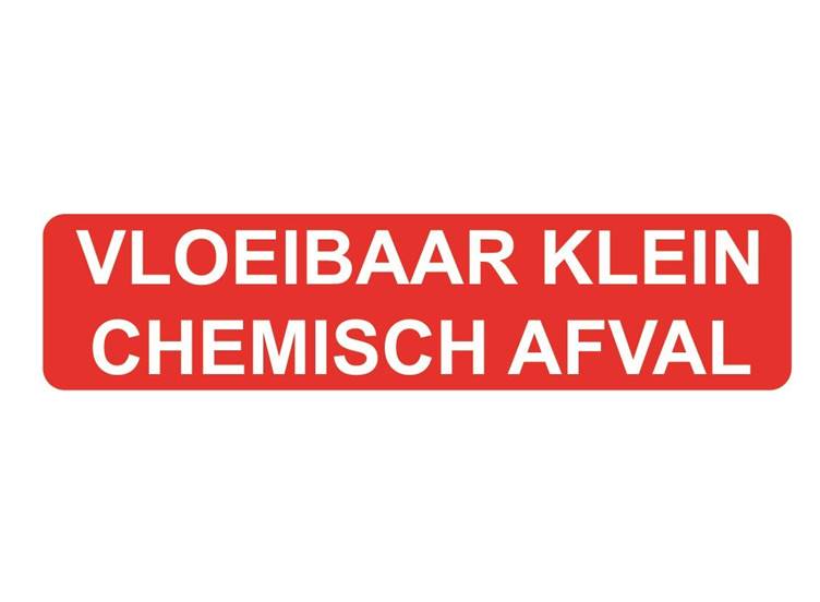 Vloeibaar klein chemisch afval sticker
