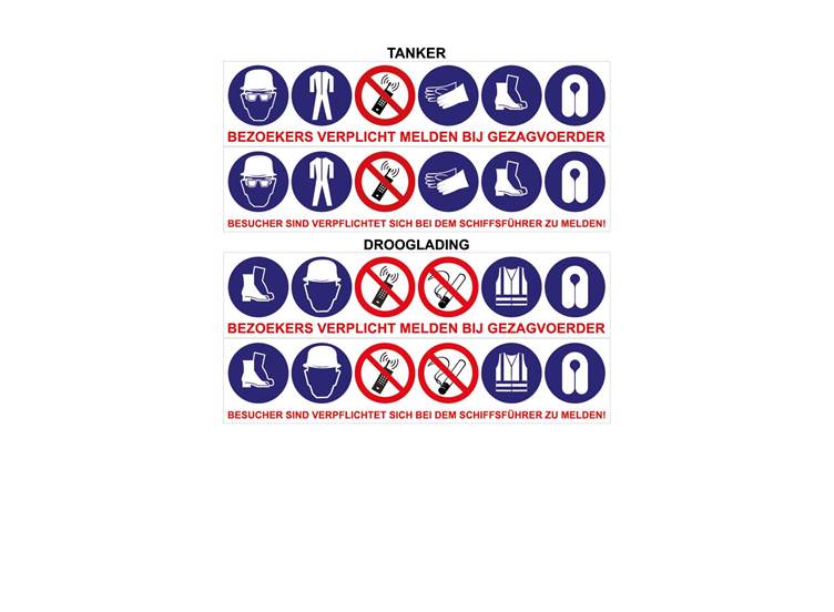 ADN bezoekers verplicht melden sticker