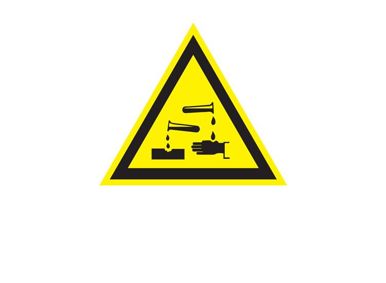 Bijtende stoffen sticker