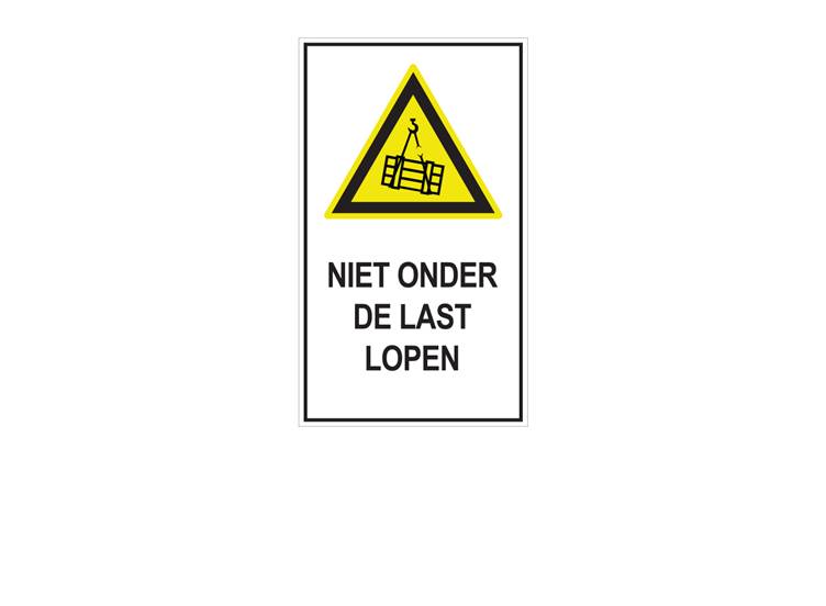 Niet onder de last lopen sticker