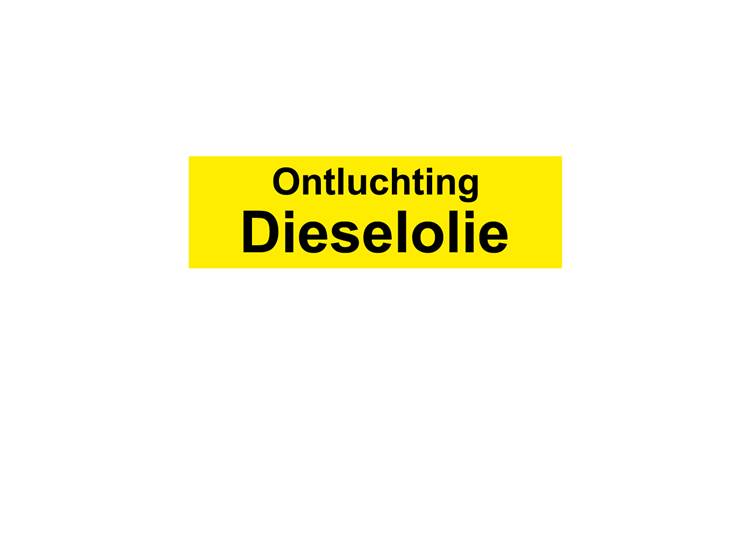 Ontluchting dieselolie sticker
