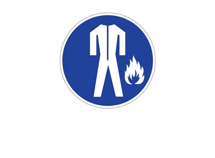 Vlamvertragende beschermende kleding sticker