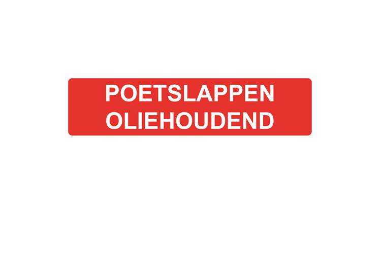 Poetslappen oliehoudend sticker