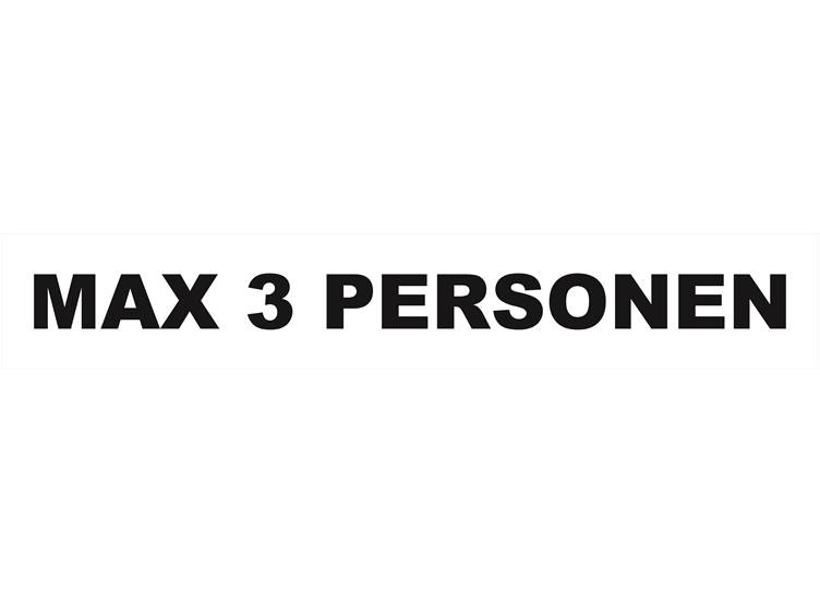 Max 3 personen sticker loopplank