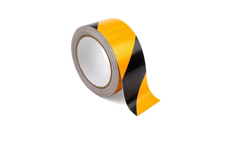 Reflecterende tape Geel/Zwart  (Per Rol)