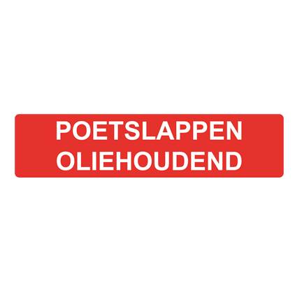 Poetslappen oliehoudend sticker